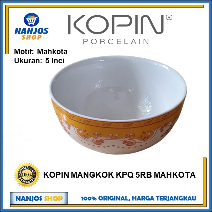 Kopin Mangkok Keramik Porcelain Bowl Mahkota Mewah Kpq 5rb 5 Inci