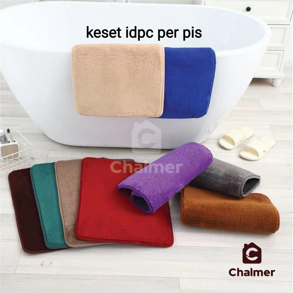 Keset Kaki Chalmer 40 x 60cm Keset Handuk Motif Polos Dapur Kamar Mandi