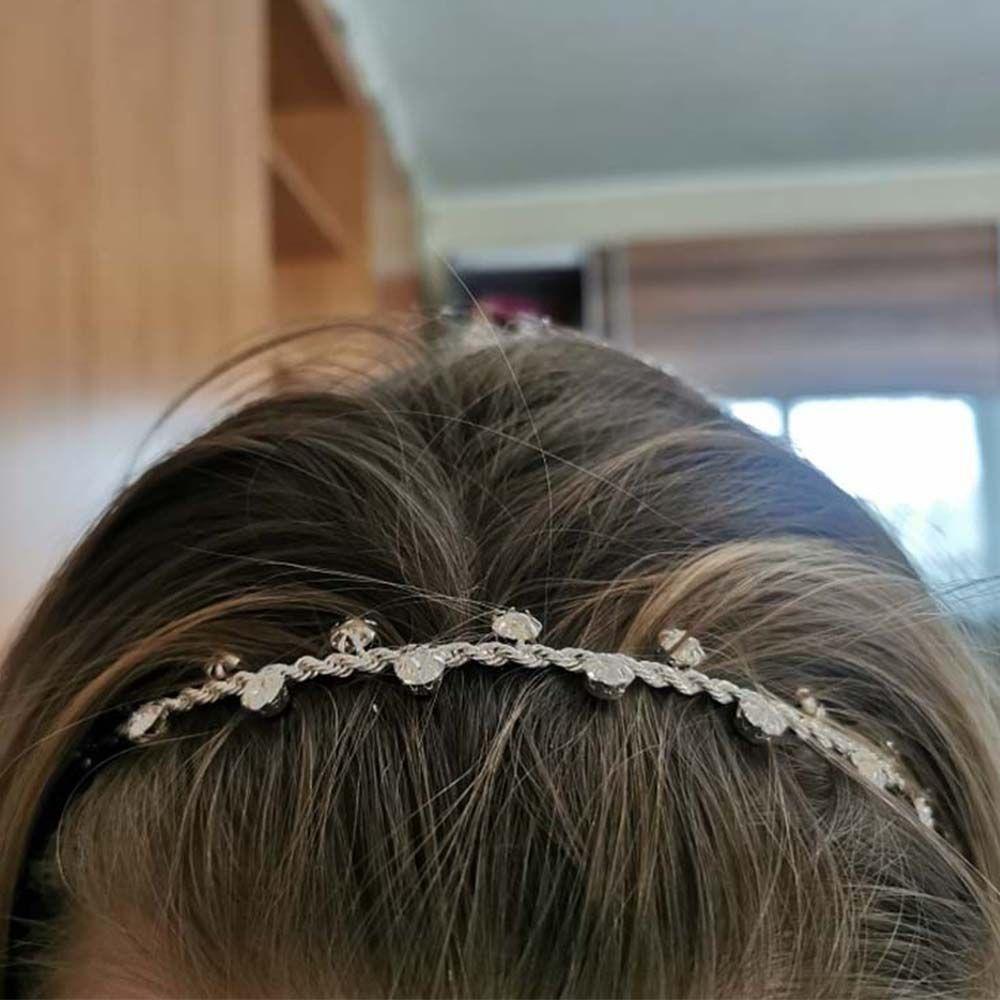 Needway Rambut Hoop Charms Fashion Pesta Pernikahan Berlian Imitasi Gadis Hairband
