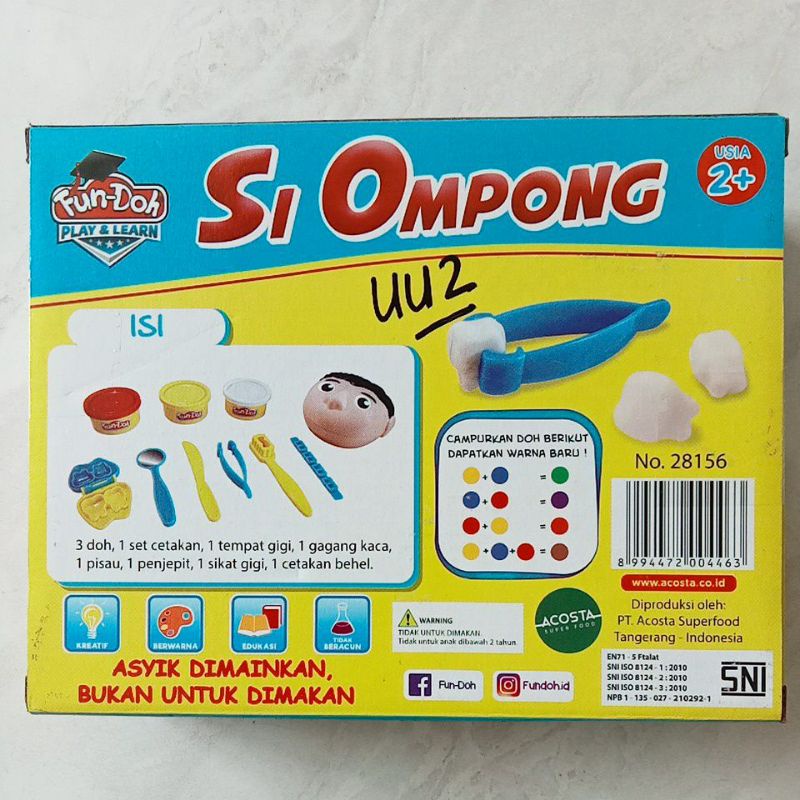 Mainan Malam Plastisin Fundoh Si Ompong Dentist 28156