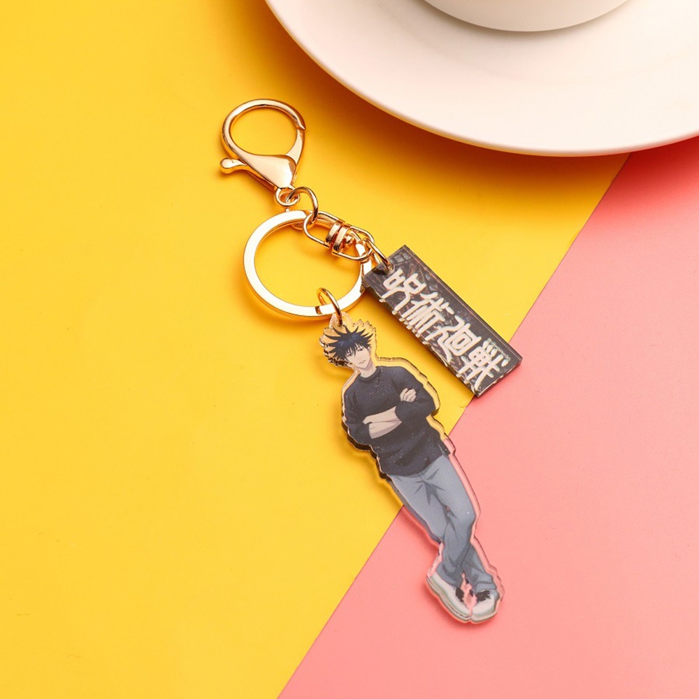 QUINTON Portable Jujutsu Kaisen KeyRings Fans Jewelry Gojo Satoru Keychains Yuji Itadori Key Holder Car Key Rings Bag Pendant Gift For Men Women Kid Special Car Interior Accessories Acrylic Fushiguro Megumi KeyRings