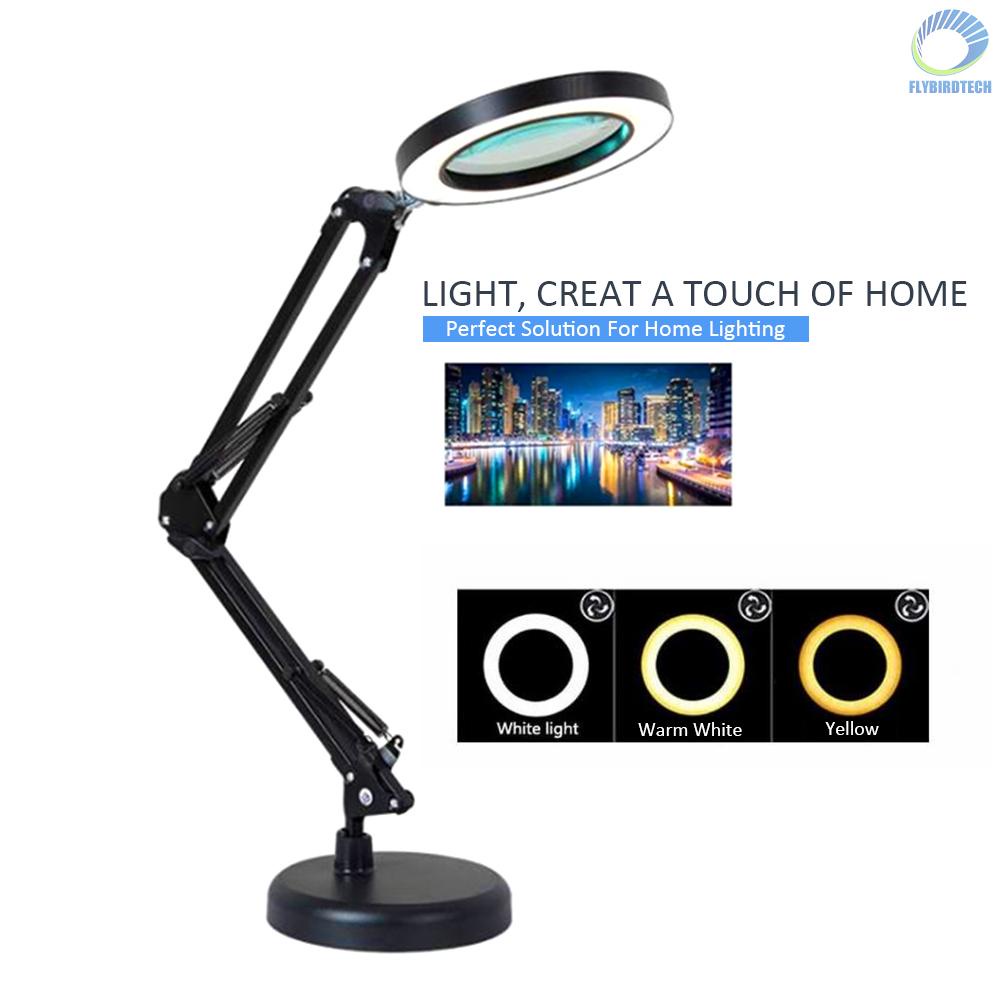 Magnifying Glass With 64 Leds Desk Lamp 8 Times Magnification 10 Levels