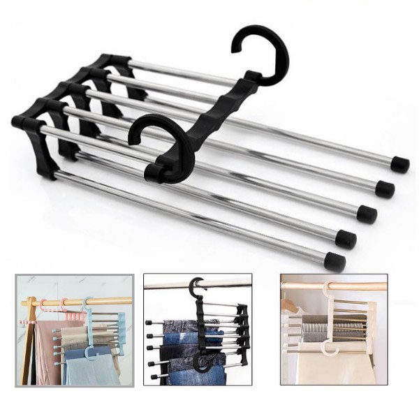 MAGIC HANGER 5 IN 1 STAINLESS | GANTUNGAN BAJU SERBAGUNA [SWEETSPACE]