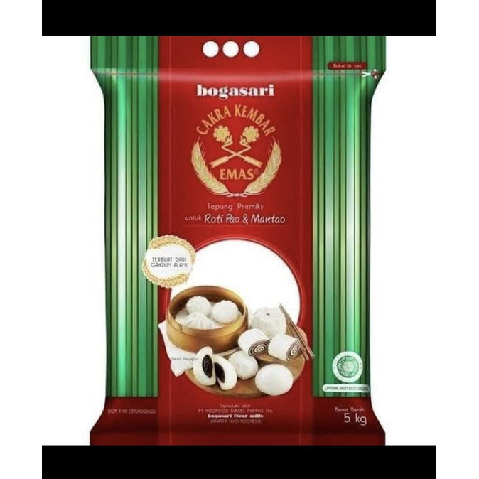 

TERMURAH Tepung Cakra Kembar Emas Pao dan Mantao kemasan 5kg Kode 517