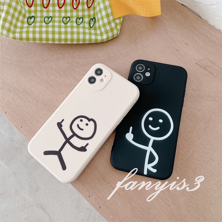 Vivo Y02 Y35 Y16 Y22 Y22s Y02s Y15A Y15s V25Pro V25e V21 Y21s Y21 Y20 Y11 Y17 Y12s Y33s Y20i Y20s Y15 Y12 Y1s Y91C Y91i Y95 Y93 Y51 Y31Stickman Casing Handphone Couple Lucu Soft Cover