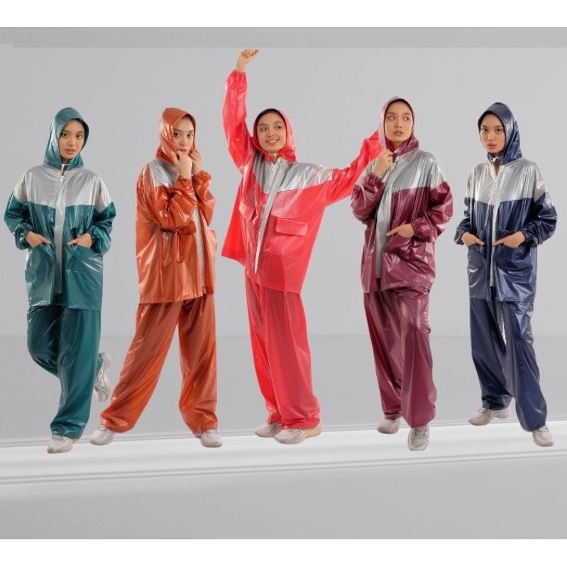 Jas Hujan Setelan Dewasa Jaket Celana Stelan Kombinasi Spin Protec