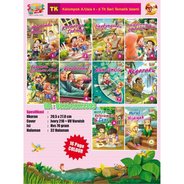 

BUKU TK TEMATIK SERI ISLAMI UNTUK RA/BA/TK IT KELOMPOK A USIA 4-5 TAHUN
