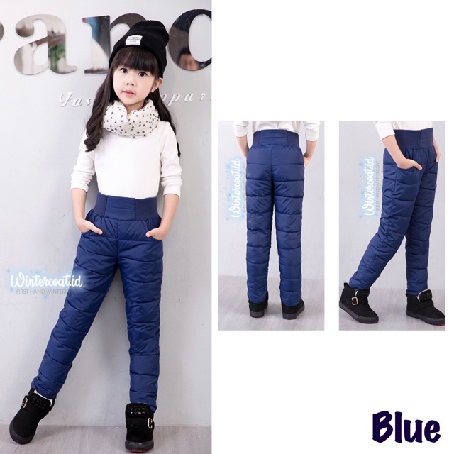 Celana winter waterproof anak cewek cowok padding legging pant children kids musim dingin anti air