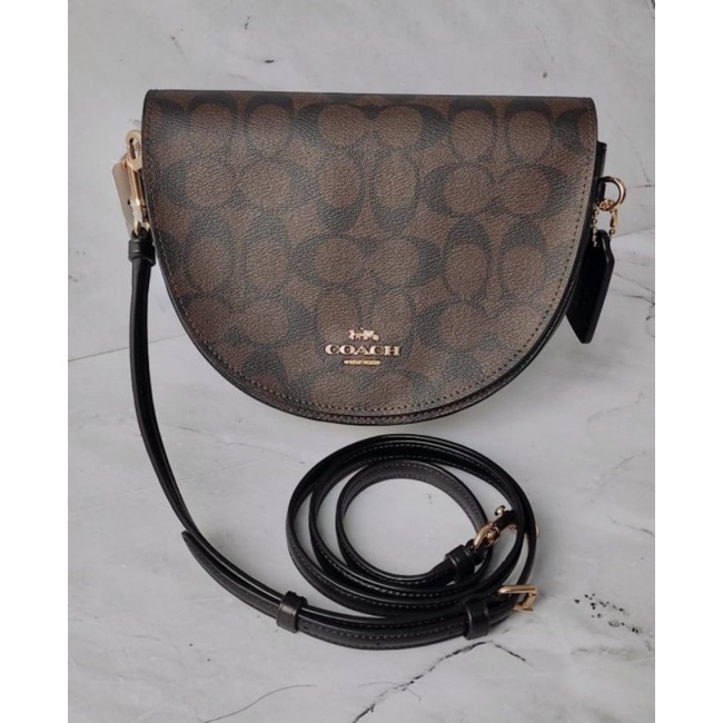 Coach ellen crossbody signature brown black