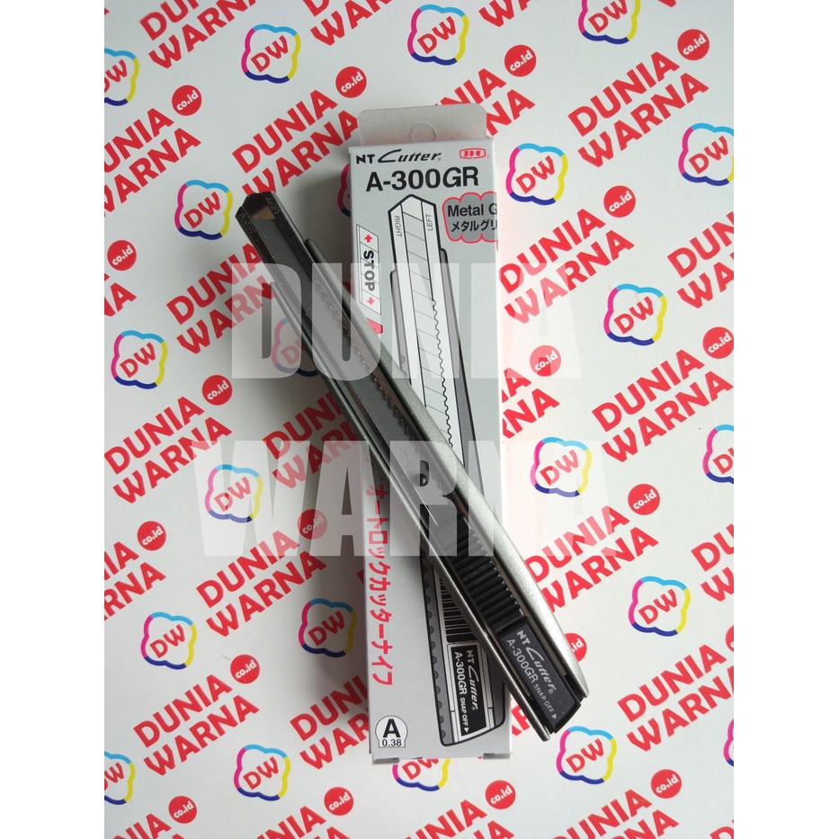 

HJK NT Cutter Metal A A-300 GR (Body Logam/Besi) Original Jepang Japan Auto Lock Metal Grip Premium