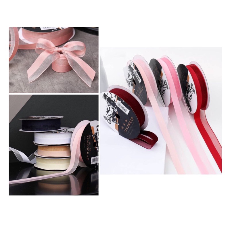 

Pita satin organza 2,5cm / 1” IMPORT gift bouquet ribbon wrap per yard (90cm)