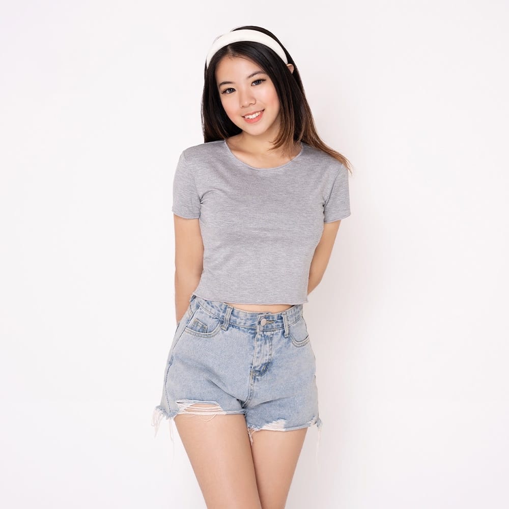 Tq88indonesia Fashion Baju Kaos Wanita Terbaru /  Hanefe / Hanafe Crop Top / Tshirt Polos Wanita / Baju Kasual Wanita / Baju Santai Cewek / Baju Polos Wanita