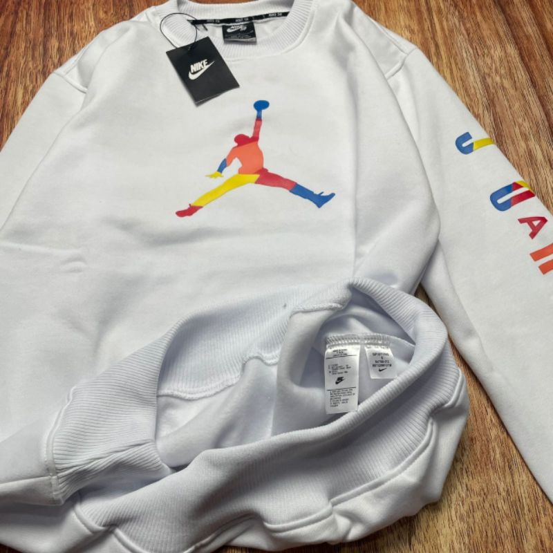 SWEATER CREWNECK NIKE AIR JORDAN RAINBOW JUMP HITAM&amp;PUTIH AUTHENTIC PREMIUM FULLTAG &amp; LEBEL