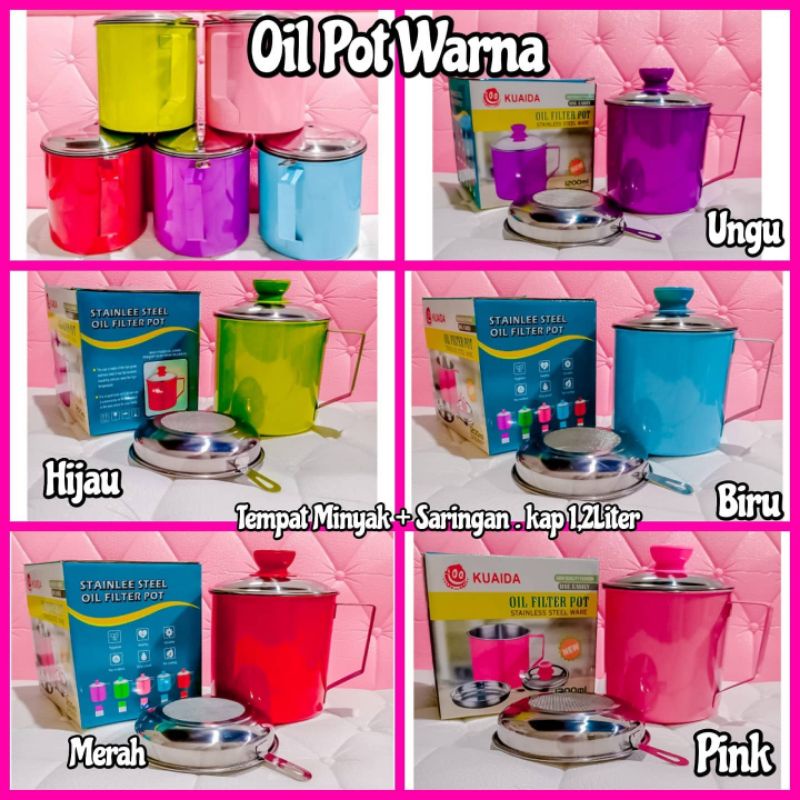 oil pot warna / penyaring minyak goreng