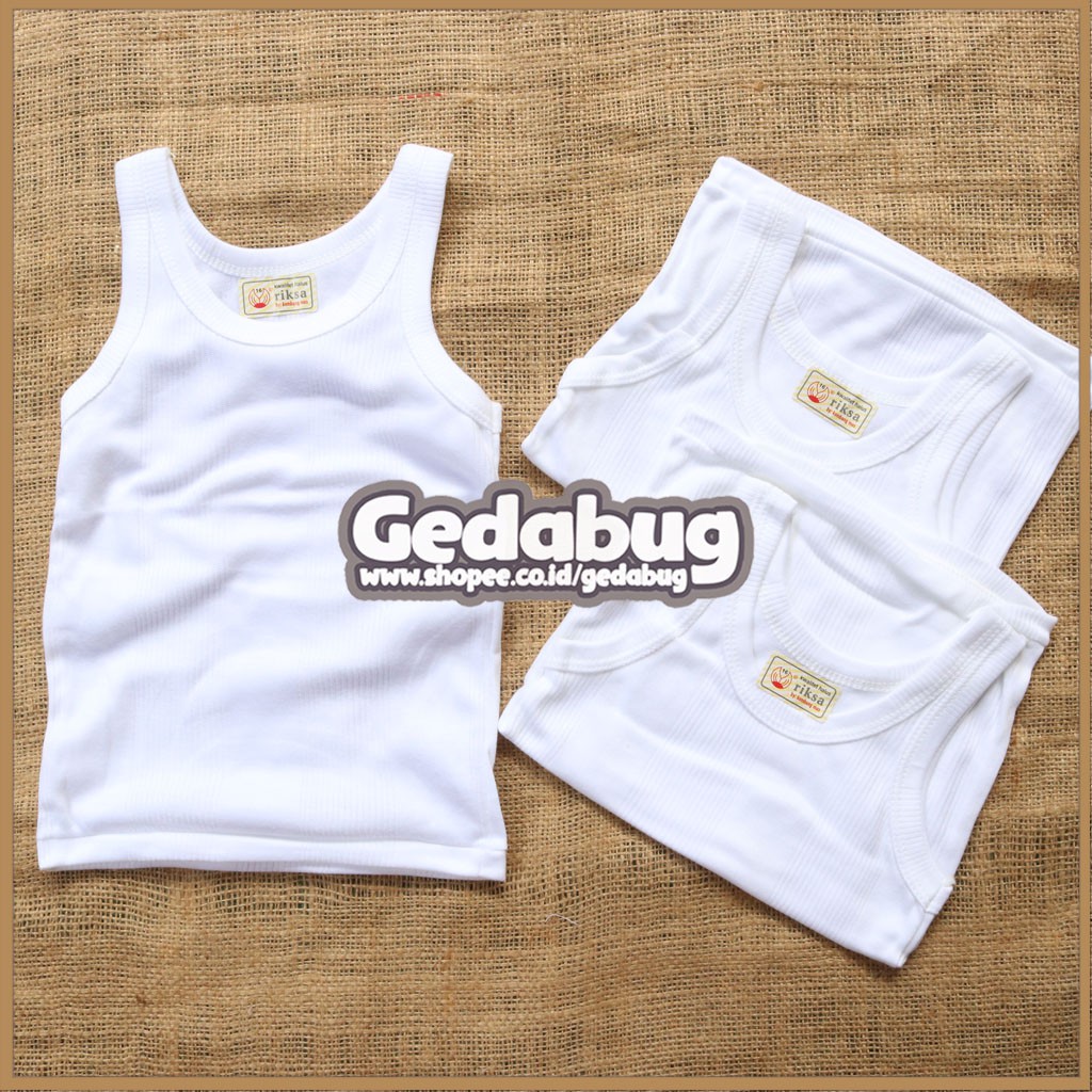 Singlet Kaos Dalam Anak RIKSA | Singlet Anak warna dasar Teksture Salur | Gedabug