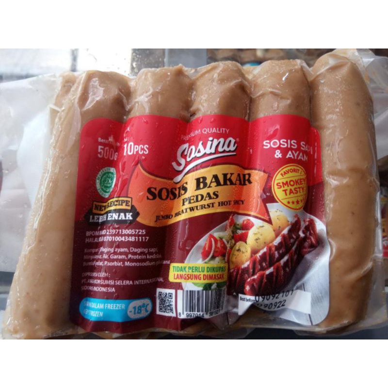 

Sosis Bakar Pedas Mini Jumbo SOSINA 500gr isi 10