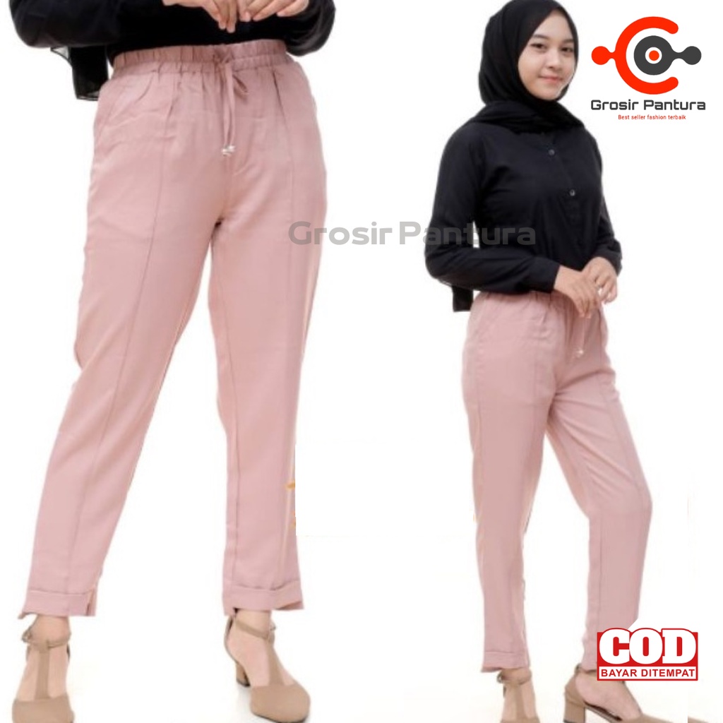 BAGGY PANTS CELANA PANJANG BAHAN KERJA WANITA KANTOR CELANA PANJANG BAHAN MOSCRAPE CEWEK MURAH