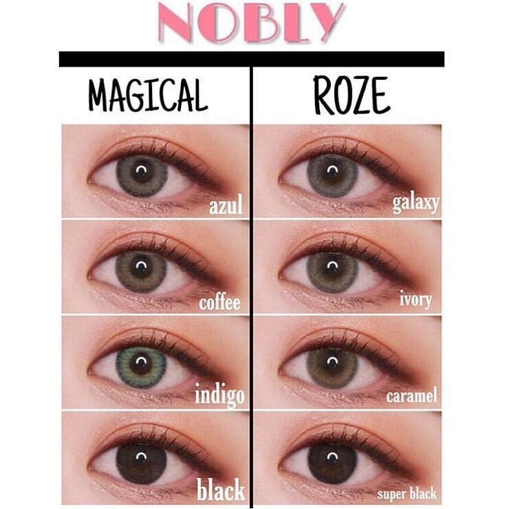 Softlens NOBLY Magical FLAT DIA 15.00mm NORMAL &amp; MINUS  COFFEE BLACK AZUL INDIGO (-0.50 s/d -3.00)/Lensa  Kontak/BS