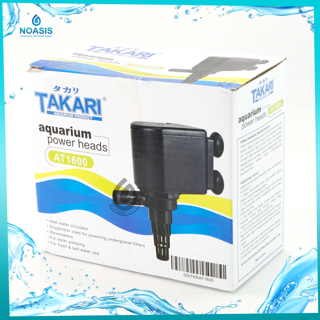 POMPA AIR POWER HEAD AQUARIUM TAKARI AT 1600 SUBMERSIBLE PUMP