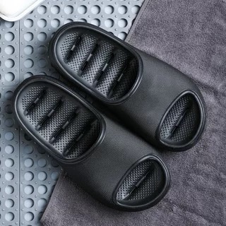 【TEC】Sandal 4.5CM HOLES EVA color indoor outdoor Rumah Kamar Mandi Anti Slip Sandal Kamar Mandi Anti Selip Tebal Cepat Kering Sandal Indoor Sandal Kolam-4.5cm BLACK