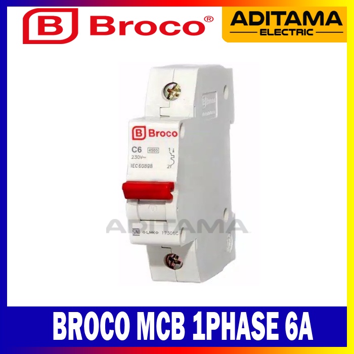 MCB BROCO 6A-1PHASE/ BROCO MCB 6A 1P