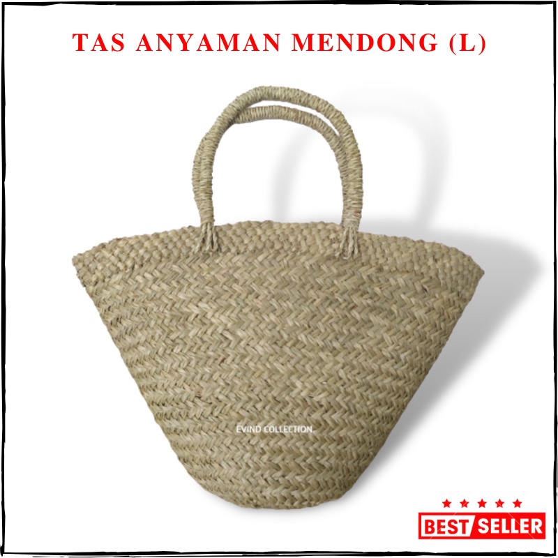 Tas Mendong Bakul (Ukuran L) Tas Anyaman Mendong Kepang