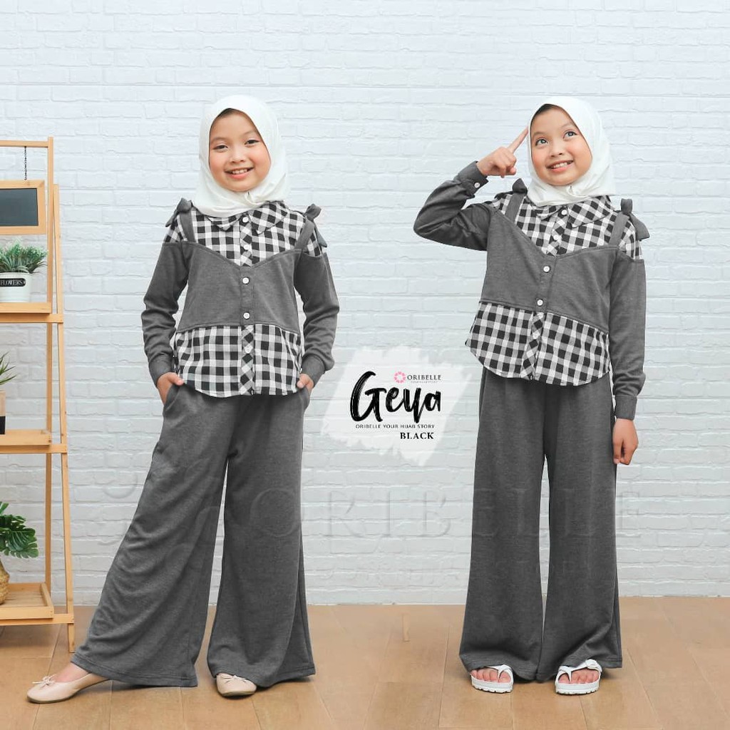 GEYA SET KIDS BL Bahan MANGO CRAPE MIX KATUN KOTAK 9 - 11 TAHUN Baju Gamis Anak Perempuan Gamis Anak Perempuan Terbaru 2021 Kekinian Baju Gamis Anak