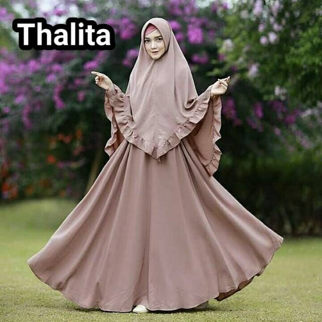 GAMIS SYARI ANNAJAH CAPUCCINO 900GR 110 140 ALLSIZE GAMIS SYARI BUSUI CADAR CREPE HQ POLOS MURAH I.