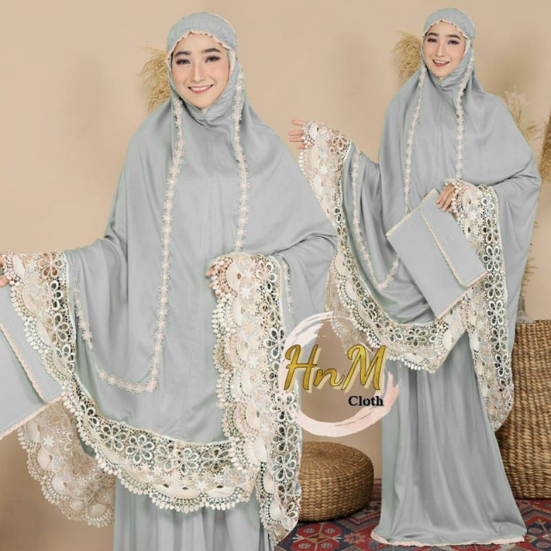 GS-Mukena Basic Prada Bunga Rayon Premium Free Bag