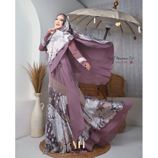 [MuVe BoutiQue] Motif Hawa Syar'i Set "Marimar" Gamis + Khimar + Masker Original Branded