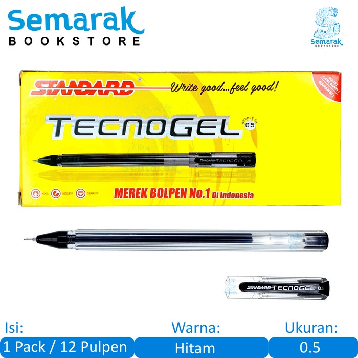 

Mantap Standard Tecnogel Ballpoint H2O Gel 0.5 - Hitam [1 Pack / 12 Pcs] Berkualitas