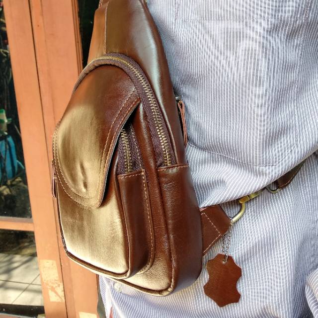 [VALQO] Tas kulit PARVIZ Waist bag Dada Selempang Sling bag Pria Wanita