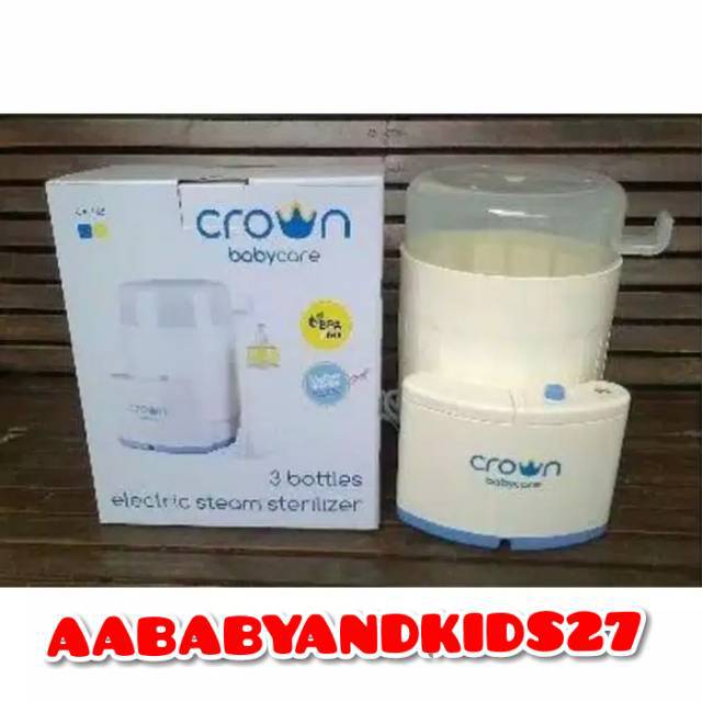 Crown Babycare 3 Bottles Electric Steam Sterilizer-Steril Crown Isi 3 Botol BPA FREE