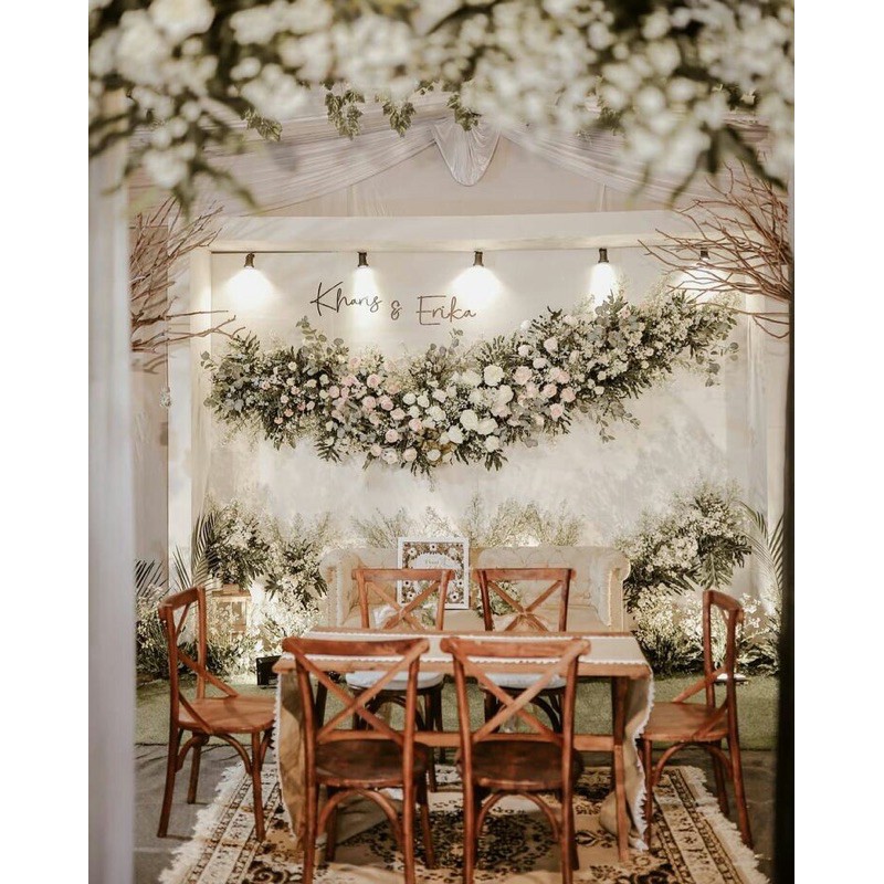 Backdrop Dekor simple rustik akad lamaran tedak siten area Backdrop Dekor simple rustik akad lamaran tedak siten area