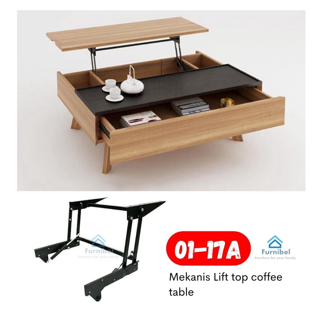 mekanis Lift top coffee table mechanism 01-17A, mekanis meja angkat, hanya mekanisnya saja