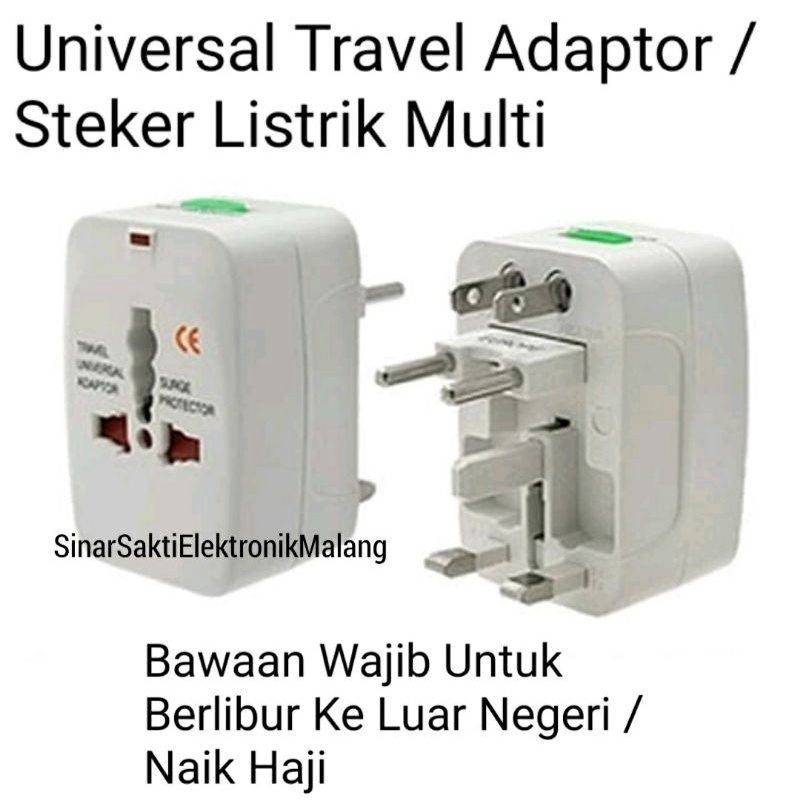 Universal Travel Adaptor Colokan Steker Listrik Multi Luar Negeri Arab Jepang Singapore LN