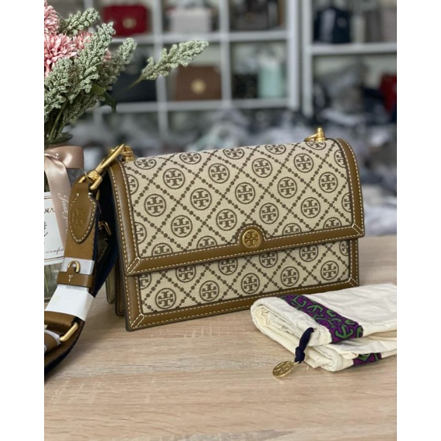 Tory Burch T Monogram Jacquard shoulderbag small