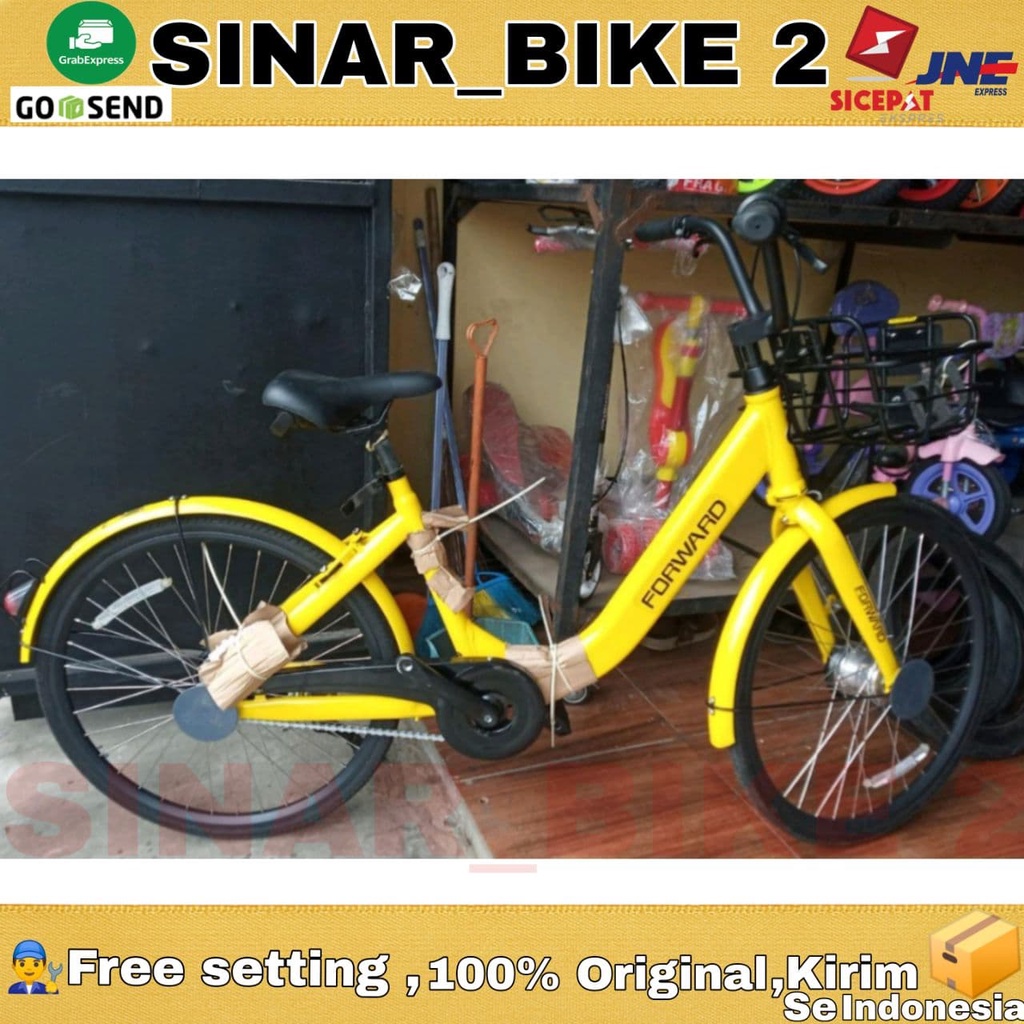 Sepeda Mini Keranjang Dewasa 26 Inch FORWARD City Bike BONUS JALU