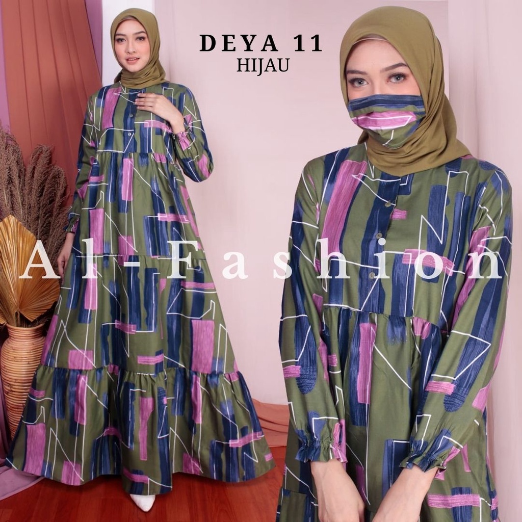 ABA AGEN BAJU HOMEY DRESS GAMIS DEYA BAHAN KATUN-DEYA 11 HIJAU