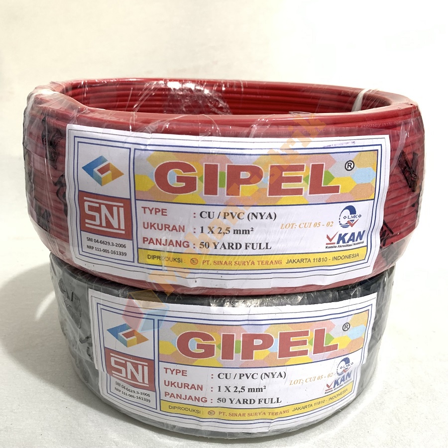 KABEL NYA TUNGGAL ENGKEL 1x2,5MM 50 YARD FULL GIPEL SNI ETERNA SUPREME