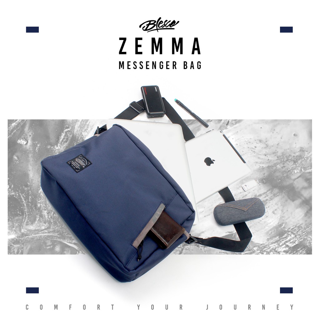 Tas Selempang Laptop 14 inch Blesco Zemma Navy