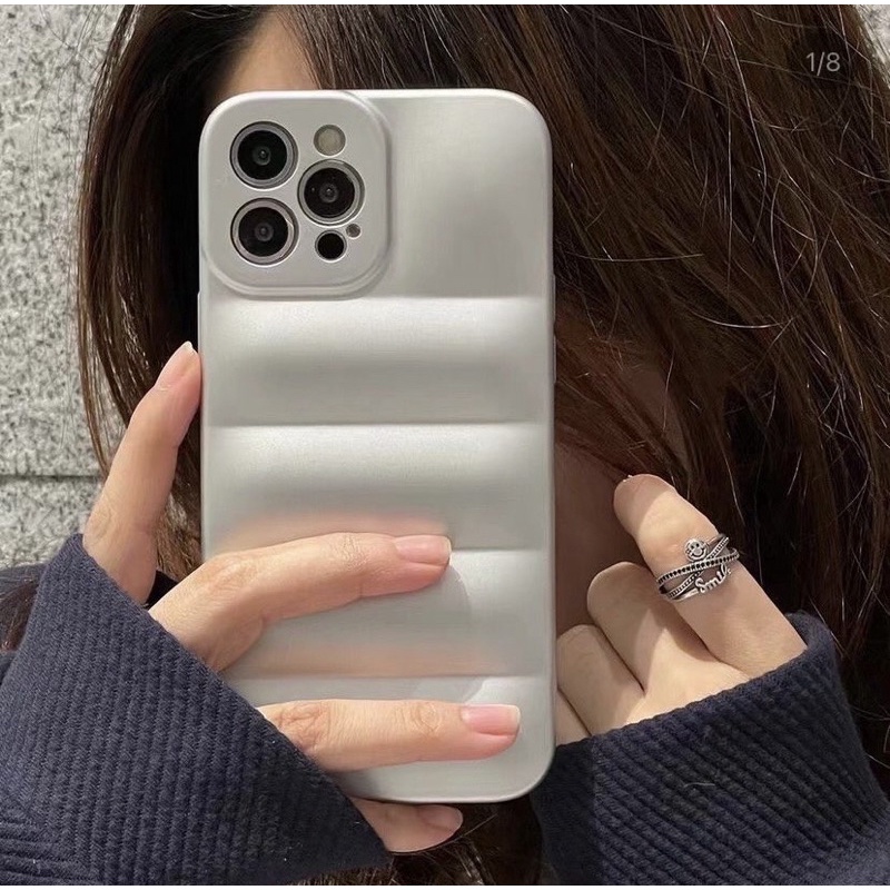 case puffer Silver Glossy for iphone 13 12 11