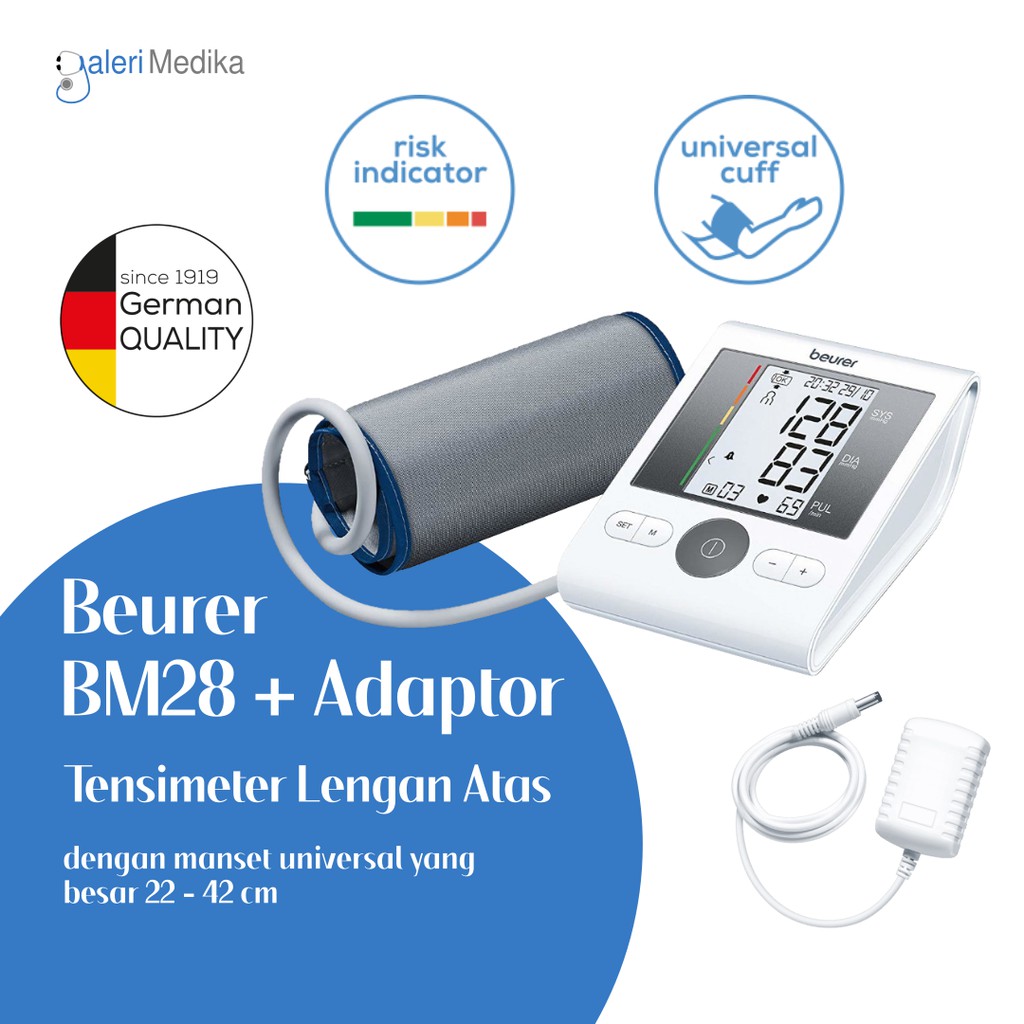 Beurer BM28 / BM 28 / BM-28 Tensimeter Digital Lengan + Adaptor Brand Jerman