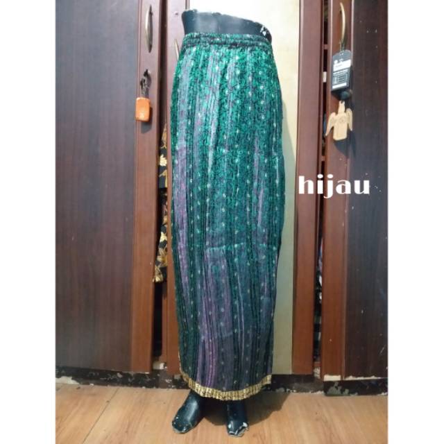 Rok songket plisket gramasi 2 warna