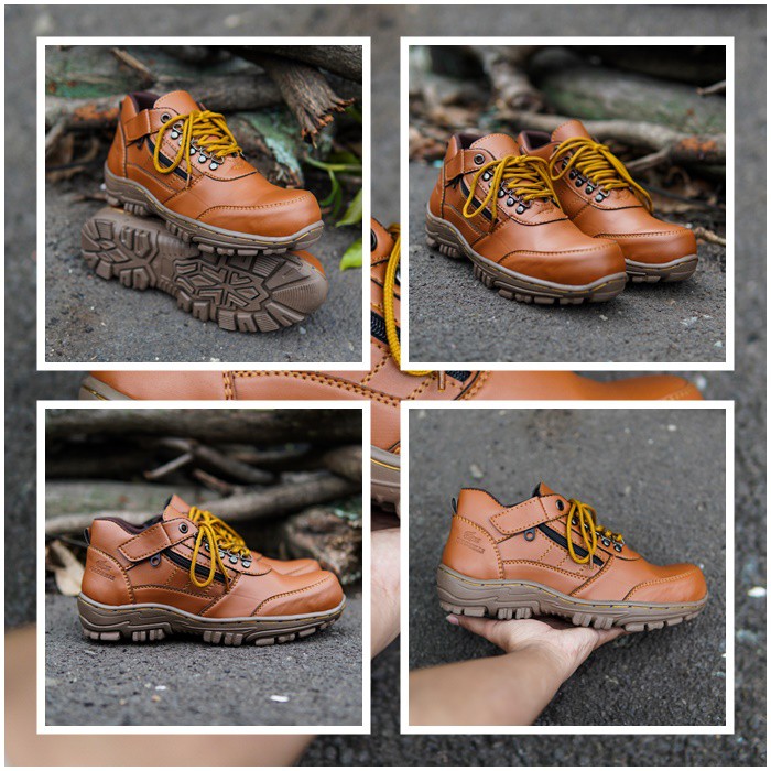 Sepatu Boots Pria Crocodile Morisey Pendek Safety / Ujung Besi TERMURAH Zipper