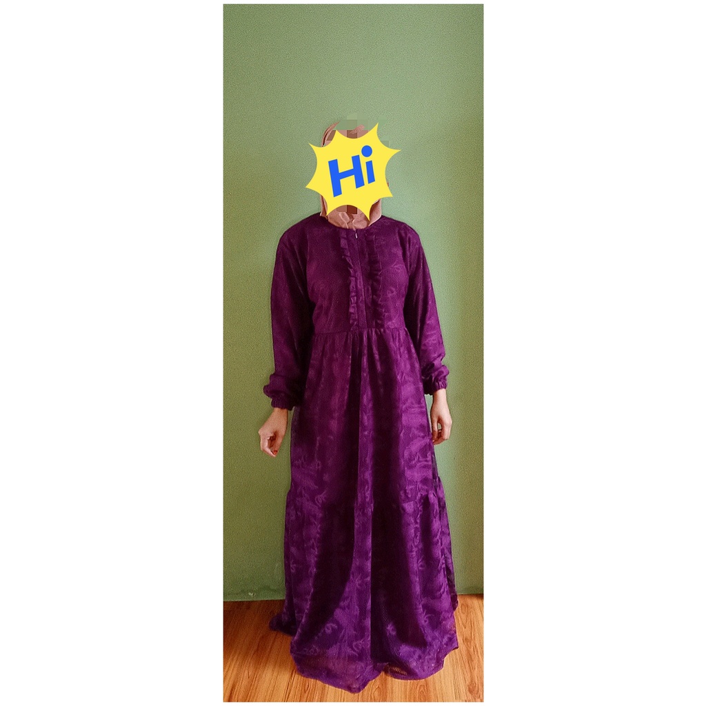 GAMIS BRUKAT IMPORT UNGU TERONG