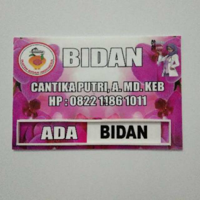 

Acrylic Papan Nama Bidan / Acrylic 20x30cm