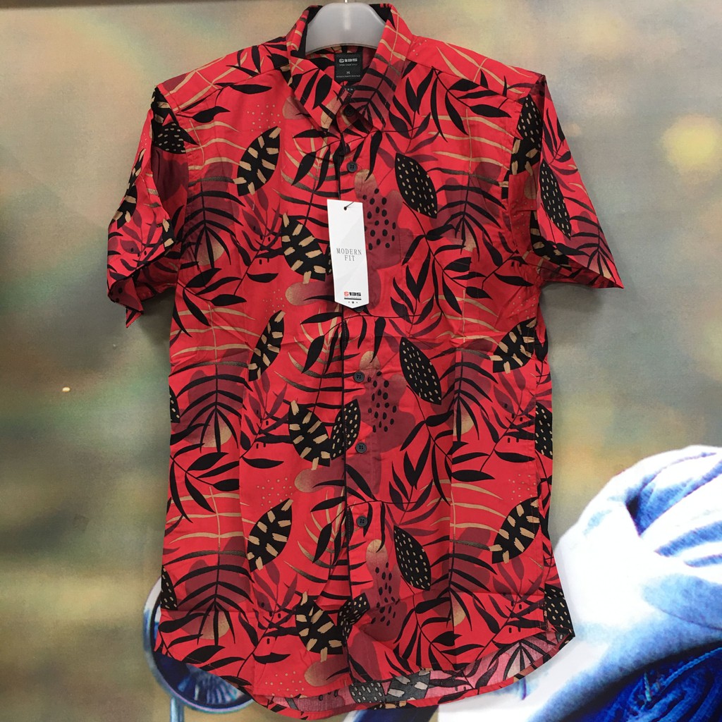 S135 / Kemeja Printing Pria Lengan Pendek