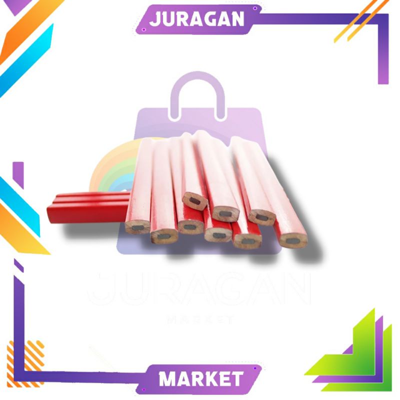 

PENSIL TUKANG Kayu, Pensil Tukang Bangunan, Pensil Tukang, Pensil Tukang Merah Biru