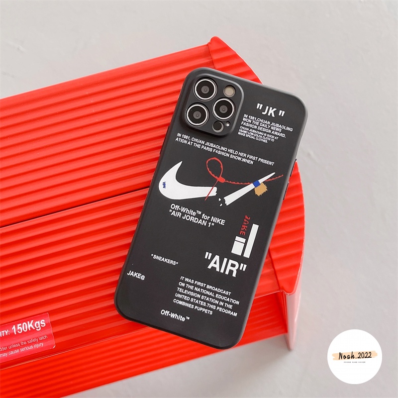 NIKE Soft Case Silikon TPU Desain Off-white Untuk iPhone 7plus 13 12 11 Pro MAX 6 6s 7 8 Plus X XR XS MAX SE2020